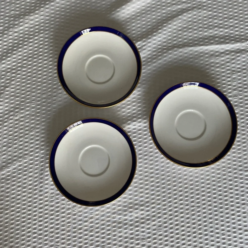 Spode Consul Cobalt Fine Bone China Saucer Set of 3 Y7332